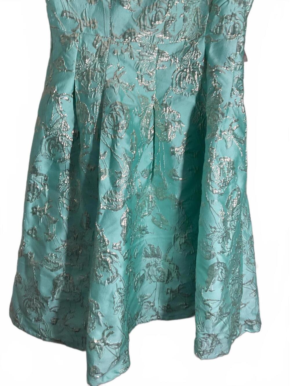 Eva Mendes NWT  Elegant Aqua  Embroidered Dress 1X  Pockets